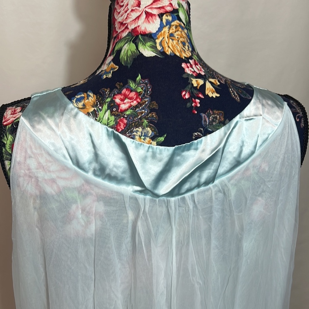 Vintage Soft Blue Lingerie Nightgown - Picture 6 of 7